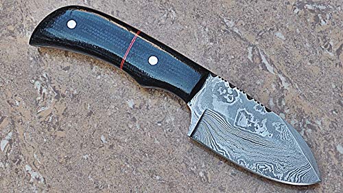 Smart & Sharp Custom Handmade Damascus Steel Hunting Knife/Skinner Knife AA-13125 (Black Micarta)