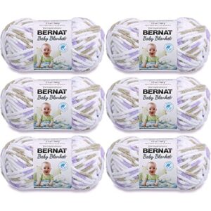 bernat baby blanket yarn-6/pk-little, 6/pk, little lilac dove print 6 pack