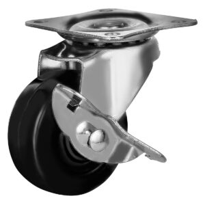 FactorDuty 12 Pack 2" Swivel Caster With Brake Wheels Hard Rubber Base w/Top Plate & Bearing (2" w/brake, 12 pcs)