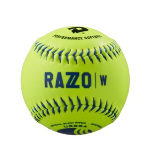 demarini 11" usssa razzo classic w slowpitch synthetic softball - 12 count