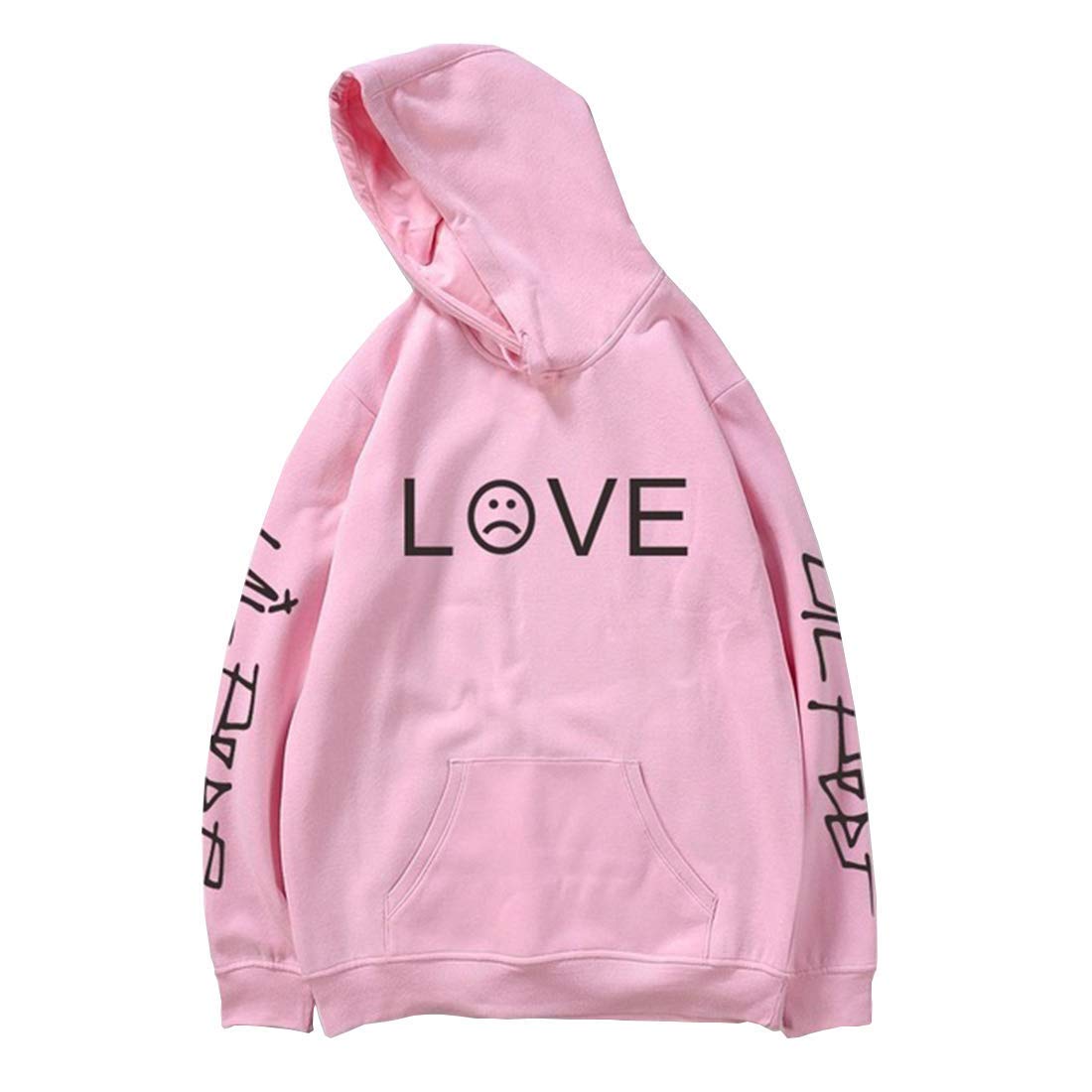 FAXIKIO Hoodie Unisex Fashion Print Zip Hoodie Sweatshirt Jacket Pullover A-pink