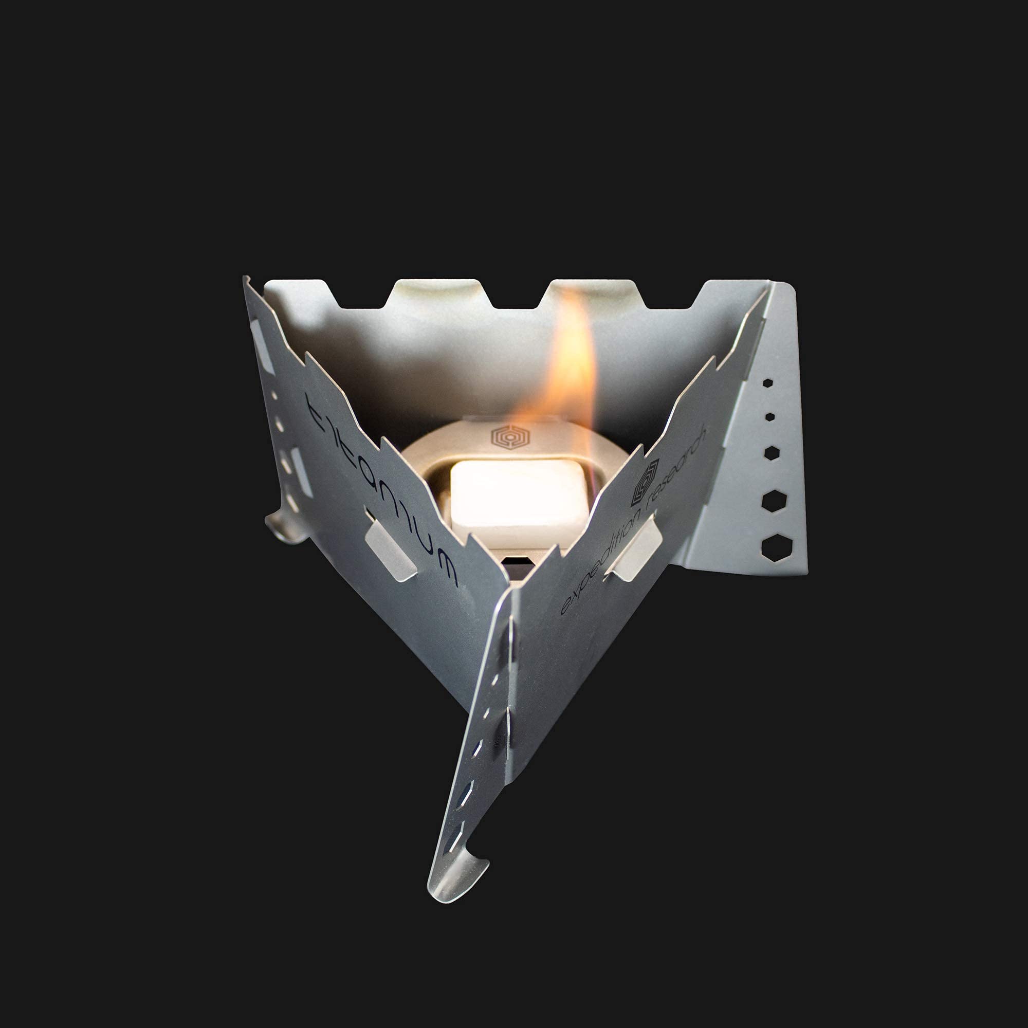 Titanium Solid Fuel Stove - Integrated Wind Shield