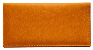 bright orange basic genuine leather checkbook cover for men & women