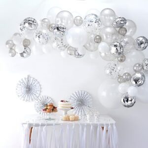 Ginger Ray Silver DIY Balloon Arch Kit Party Decorations 70 Assorted Pack