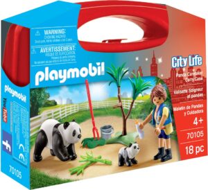 playmobil panda caretaker carry case