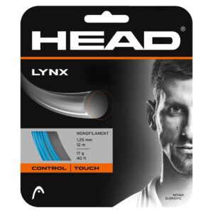 head lynx tennis racket string 40' set - 17 gauge monofilament racquet string, blue