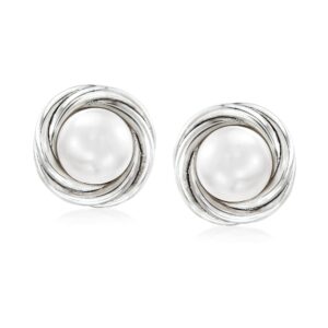 ross-simons 8mm cultured pearl clip-on earrings in sterling silver