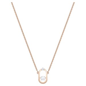 swarovski sparkling dance north pendant necklace, clear round cut crystals on a rose-gold tone finish cage setting, part of the sparkling dance collection