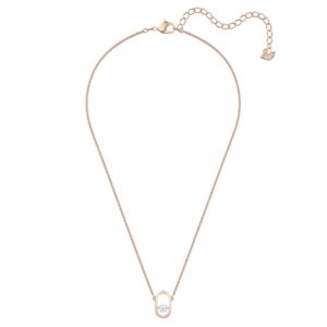 SWAROVSKI Sparkling Dance North Pendant Necklace, Clear Round Cut Crystals on a Rose-Gold Tone Finish Cage Setting, Part of the Sparkling Dance Collection