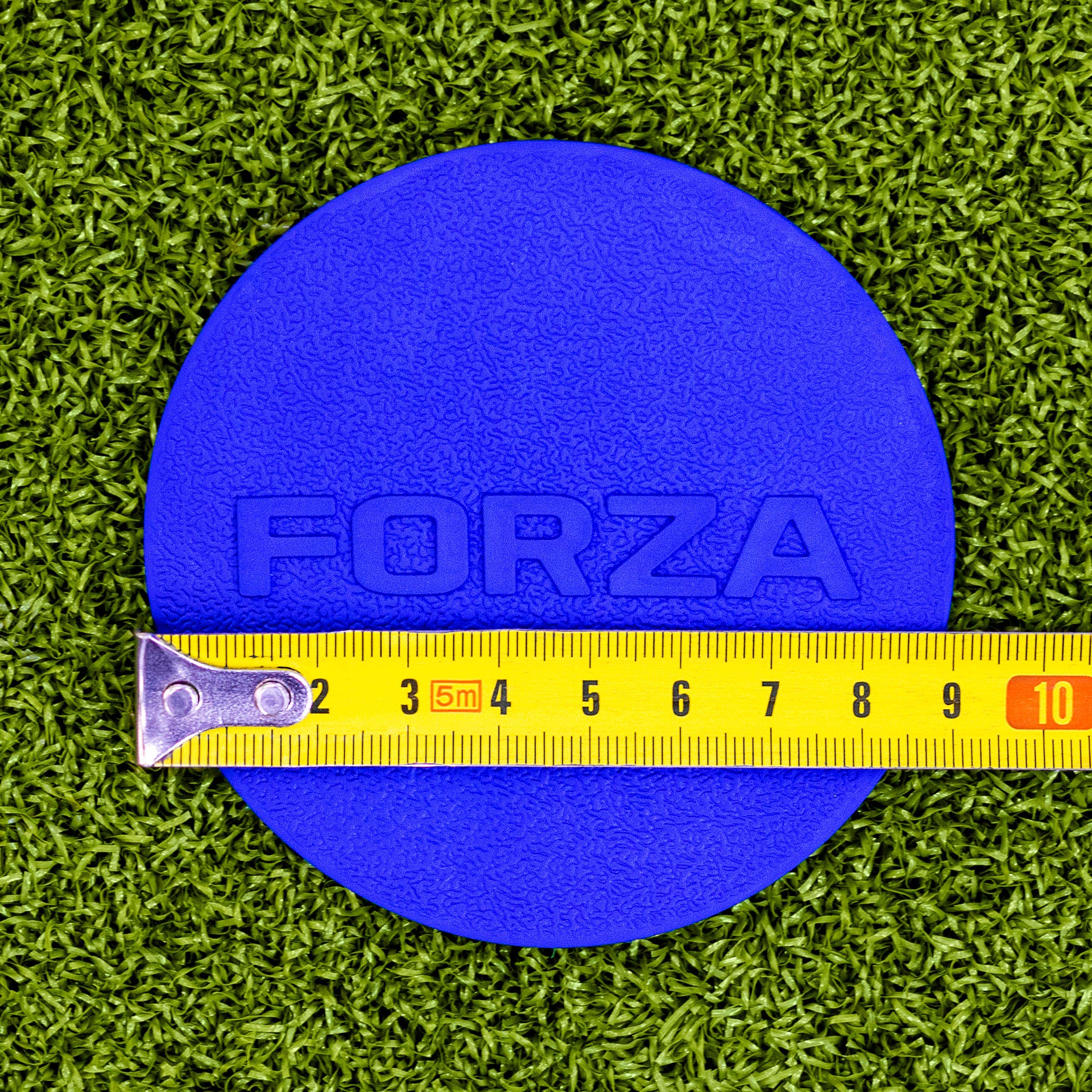 FORZA Flat Disc Markers | Colored Markers for Soccer Training & Outdoor Play - Mini & Standard Size Options (Mini (3.5in), Blue)