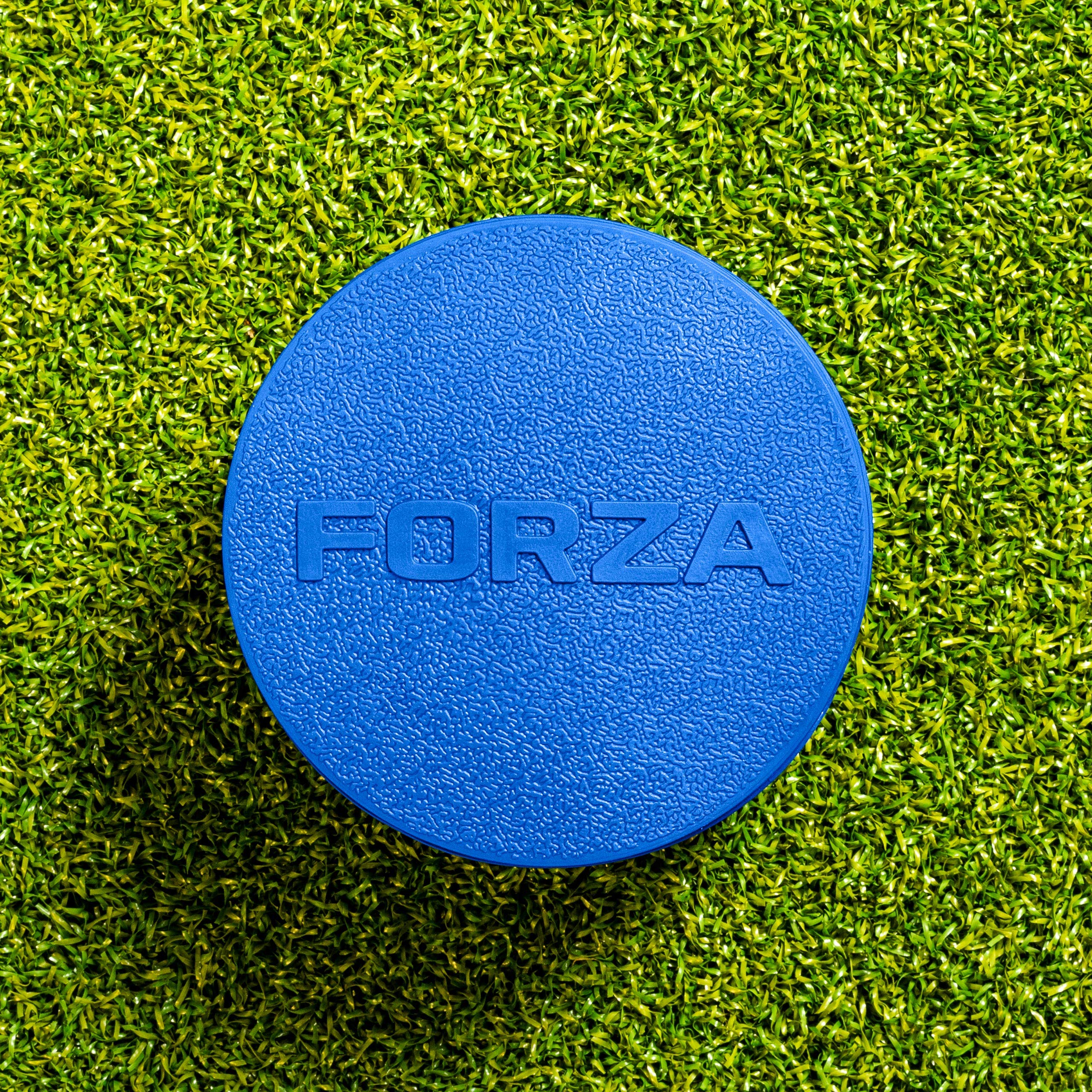 FORZA Flat Disc Markers | Colored Markers for Soccer Training & Outdoor Play - Mini & Standard Size Options (Mini (3.5in), Blue)