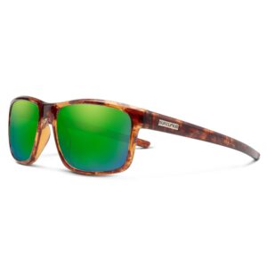 suncloud respek polarized sunglasses, tortoise/polarized green mirror, one size