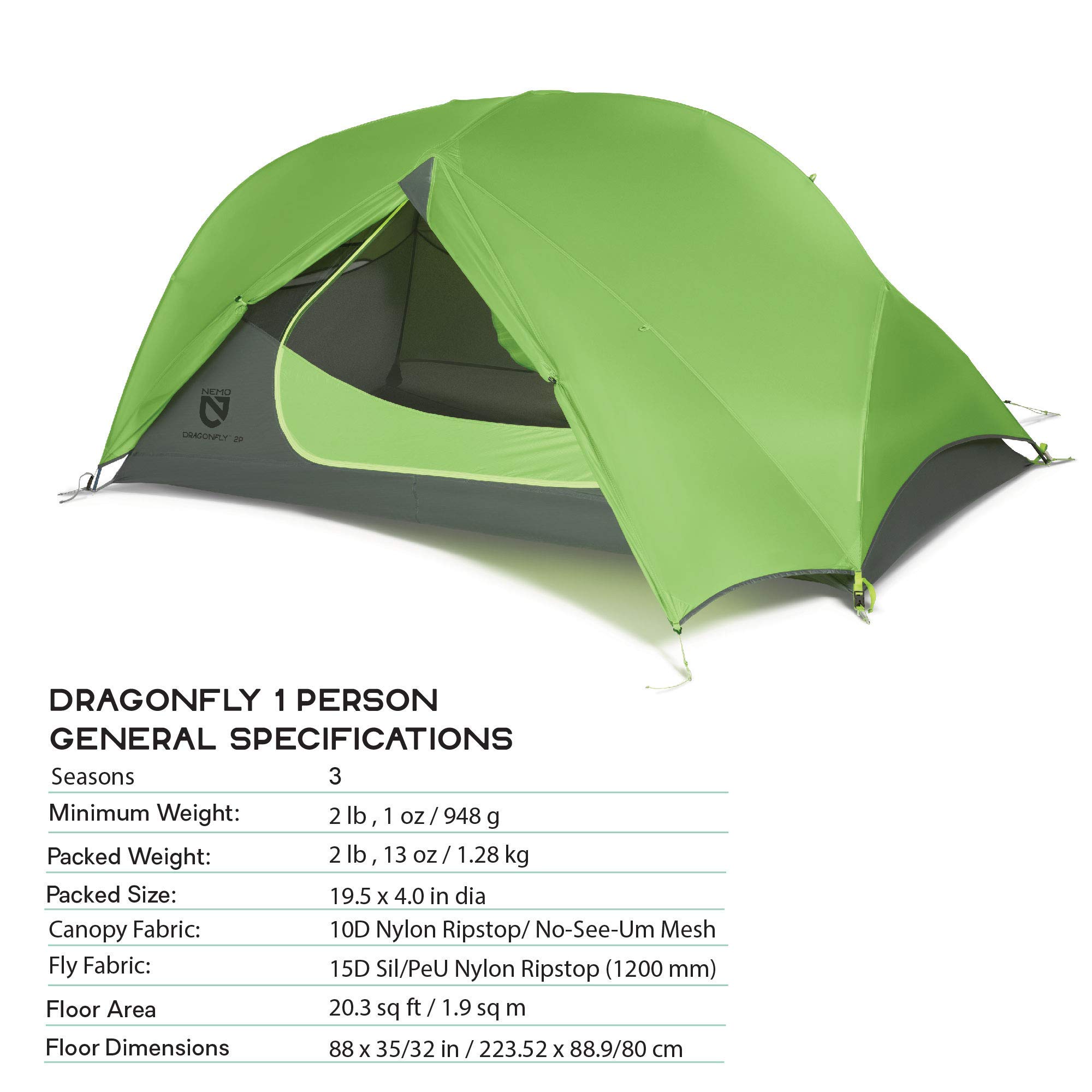 Nemo Dragonfly Ultralight Backpacking Tent, 1 Person