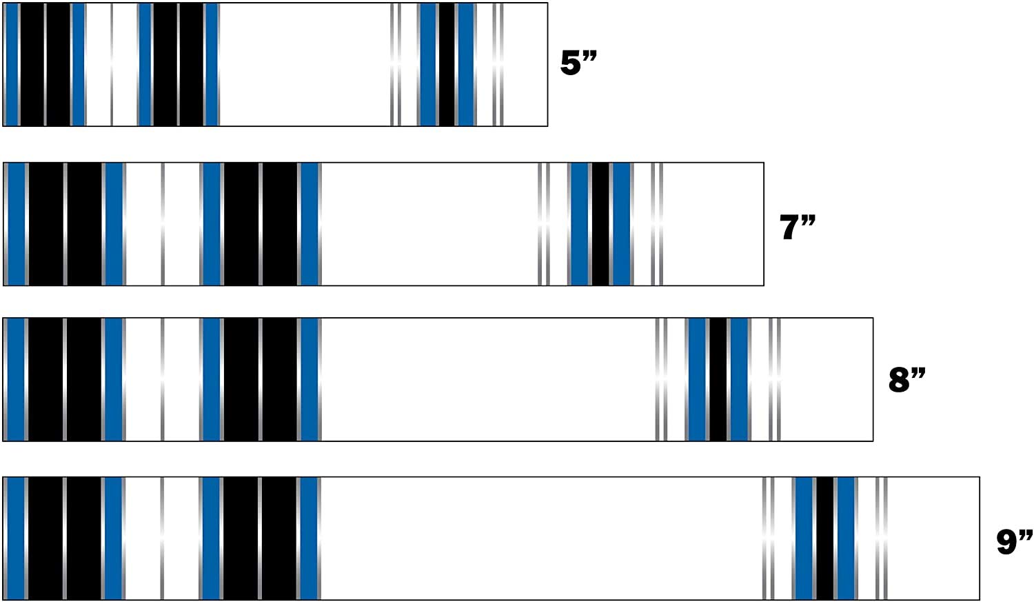 White Water Archery Non-Laminated Blue Traditional 9 Crest Arrow Wraps 15 pk Choose Length Width (9, 1.4)