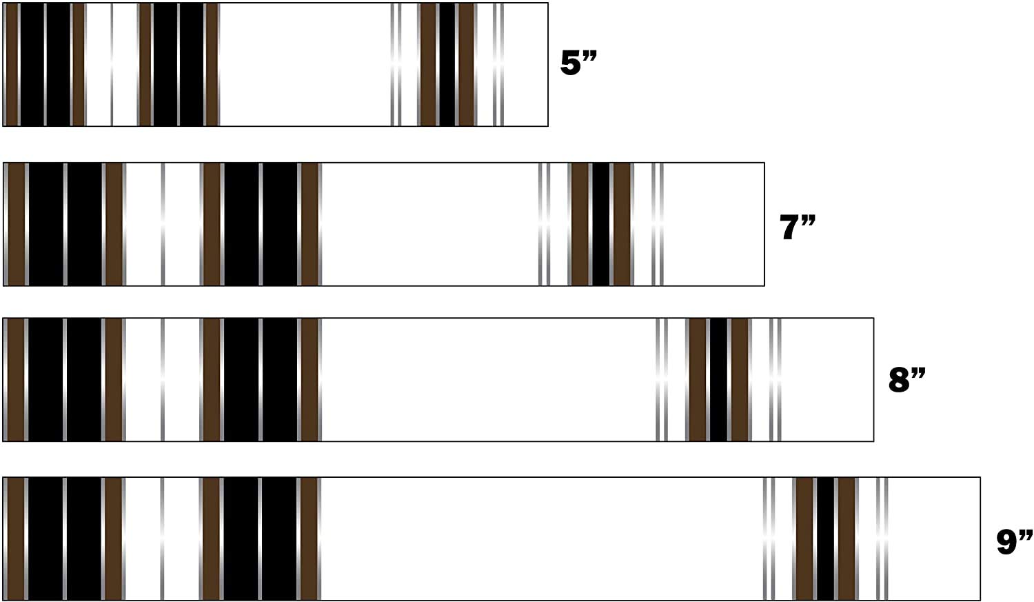 White Water Archery Non-Laminated Brown Traditional 9 Crest Arrow Wraps 15 pk Choose Length Width (5, 1.4)