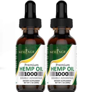 new age hemp oil - all natural grown and made in the usa! (1000 (pack of 2))