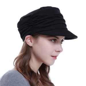 Fashion Hat Cap with Brim Visor for Woman Ladies, Best for Daily Use(Black)