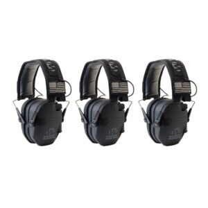 Walker's Razor Slim Electronic Shooting Muffs 3-Pack, Black America Patch (3 Items)