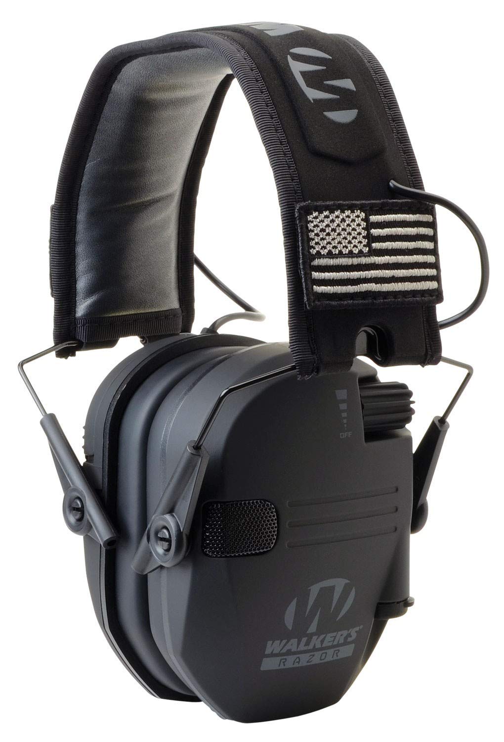 Walker's Razor Slim Electronic Shooting Muffs 3-Pack, Black America Patch (3 Items)