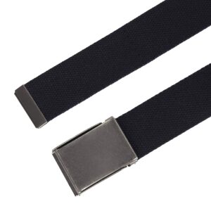 Mile High Life Canvas Web Belt | Cut to Fit Up to 52" | Flip-Top Matte Silver Nickel Buckle (Black)