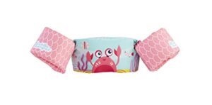 stearns original puddle jumper kids life jacket | deluxe life vest for children, pink crab