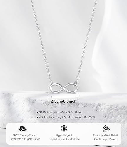 KristLand - 925 Silver Adjustable Necklace Circle Minimalist Enamel Tiny Heart Cactus Triangle Pendant Dainty Choker for Women Infinity Silver