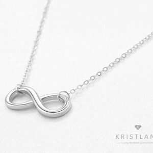 KristLand - 925 Silver Adjustable Necklace Circle Minimalist Enamel Tiny Heart Cactus Triangle Pendant Dainty Choker for Women Infinity Silver