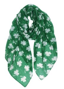 gerinly shamrock scarf fashion spring wrap green shawl for st. patrick's day travel head scarf unique hijab (green)