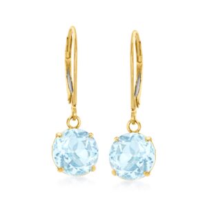 Ross-Simons 4.60 ct. t.w. Sky Blue Topaz Drop Earrings in 14kt Yellow Gold