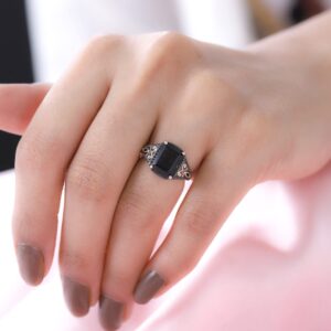 SHOP LC Smoky Quartz Crystals Ring for Women Platinum Plated 925 Sterling Silver Jewelry Gifts for Women Size 7 Ct 3.3 Birthday Gifts