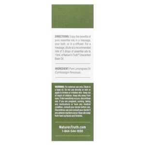 Nature's Truth, 100% Pure Essential Oil, Lemongrass, 0.51 Fl Oz