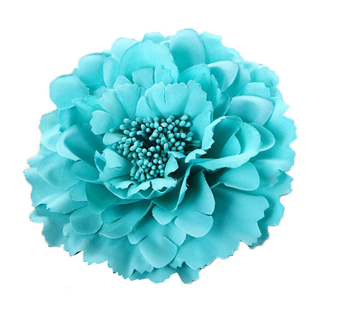 HC-01 Floral Fall Peony Flower Hair Clip Flamenco Dancer Pin up Flower Brooch (Turquoise)