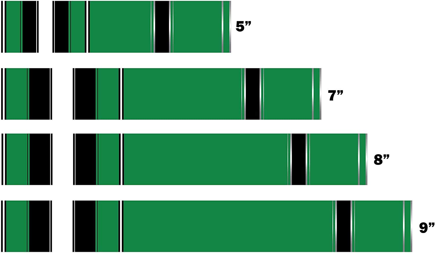 White Water Archery Laminated Green Traditional 10 Crest Arrow Wraps 15 pk Choose Length Width (7, 1.4)