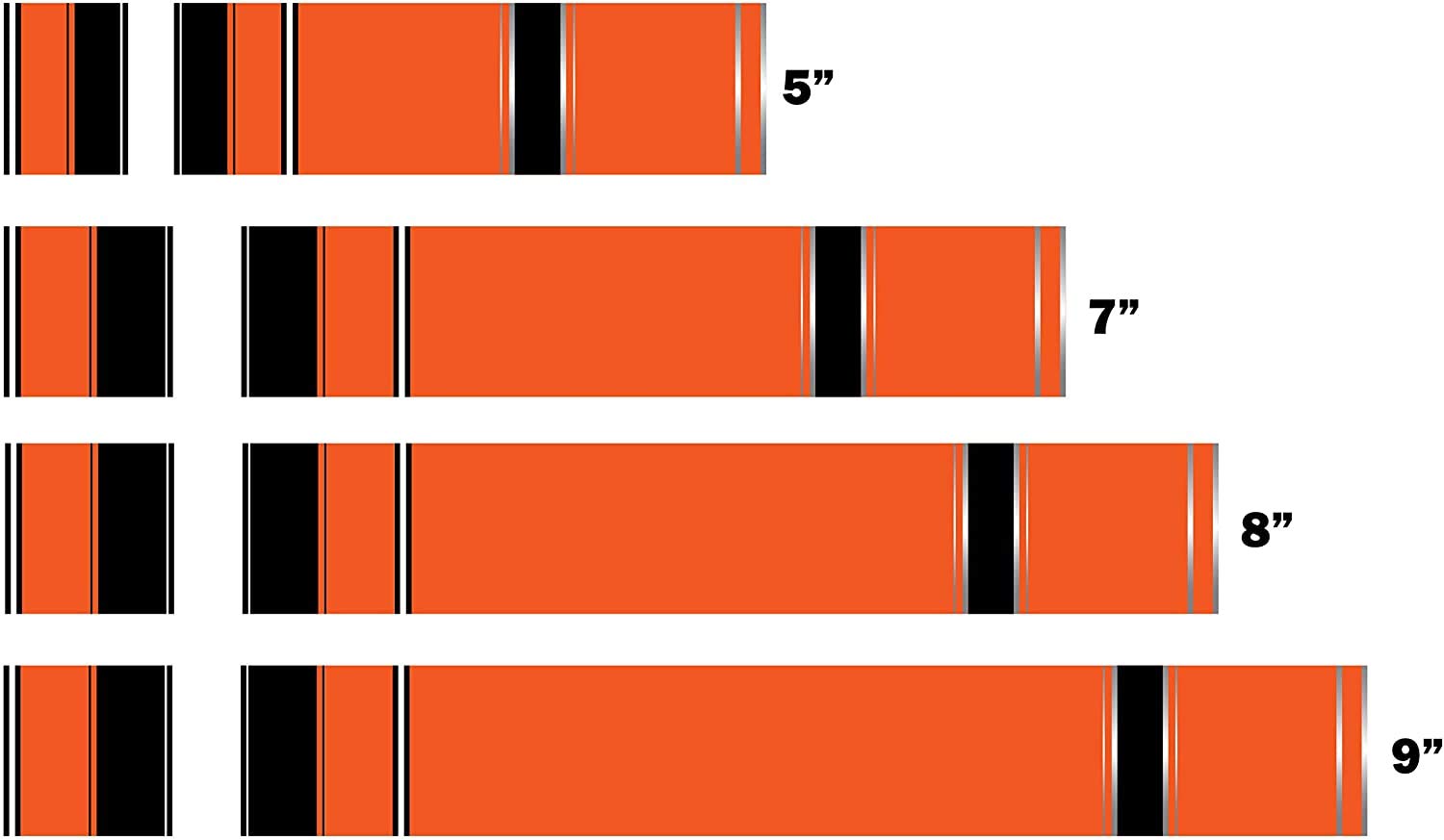 White Water Archery Laminated Orange Traditional 10 Crest Arrow Wraps 15 pk Choose Length Width (8, 1.12)