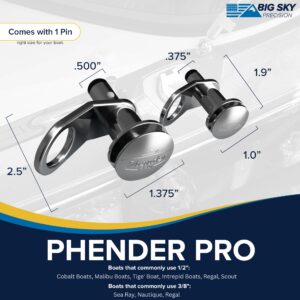 PHENDER PRO - 1/2'' Quick-Release Fender Set with Ergonomic Design | 316 Stainless Steel for Ultimate Corrosion Resistance (1 Receiver, 1 Pin)