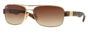 ray-ban rb3522 001/13 61m arista/brown gradient square sunglasses for men (x-large)+ bundle with designer iwear eyewear kit