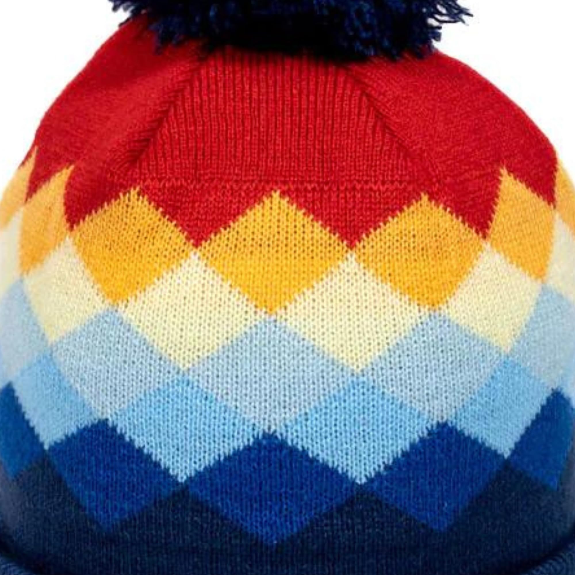 YoColorado Argyle Colorado Pom Pom Beanie - Mountain Winter Hats for Men or Women, Rainbow Warm Stocking Stuffers Ski Caps