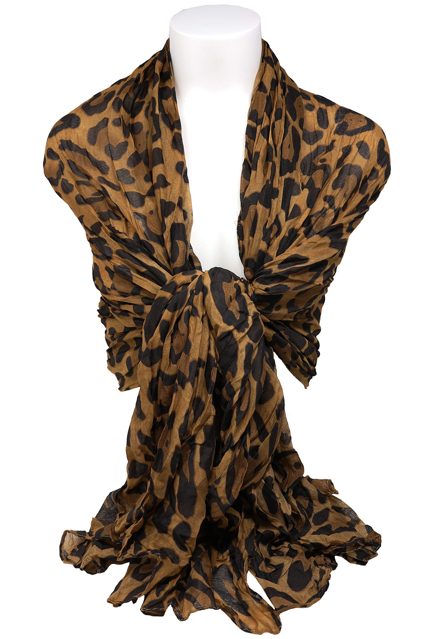 KMystic Classic Leopard Print Scarf (Classic Brown)