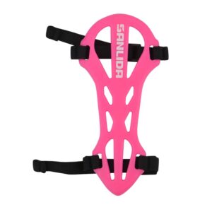 zshjgjr archery arm guard youth 2-strap arm protector rubber children arm guard forearm safe protective gears for shooting hunting practice (pink)