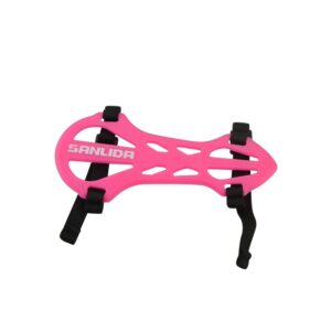 ZSHJGJR Archery Arm Guard Youth 2-Strap Arm Protector Rubber Children Arm Guard Forearm Safe Protective Gears for Shooting Hunting Practice (Pink)