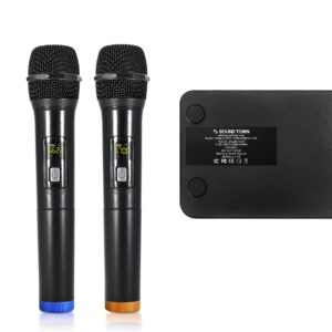 Sound Town Wireless Microphone Karaoke Mixer System with HD Audio Return Channel, Optical, AUX, Bluetooth - Supports Smart TV, Media Box, Sound Bar (SWM15-PRO)