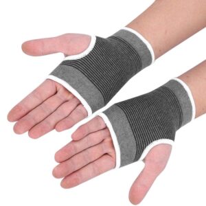 vgeby 1pair wrist brace, elastic wristband wrist palm brace carpal tunnel hand compression support wrap basketball football sports gym protector (gray) palm protector for hand