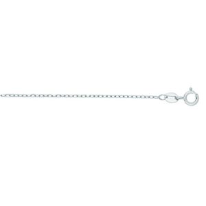 14K Yellow or White Gold 1.3mm Shiny Diamond Cut Faceted Cable Link Chain Necklace for Pendants and Charms with Spring-Ring Clasp (16" 18" or 20 inch)