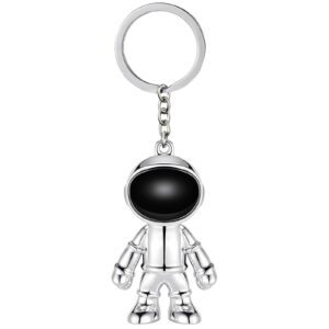 muamax sliver spaceman keychains for men creative astronaut spacemen car key chain car key accessory backpack purse bag charms lucky astronaut keyrings men/women