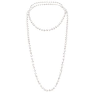 Flapper Pearls 1920s Faux Pearls Pendants Long Fake Pearls Necklace 58"(1piece) for Women Jewelry