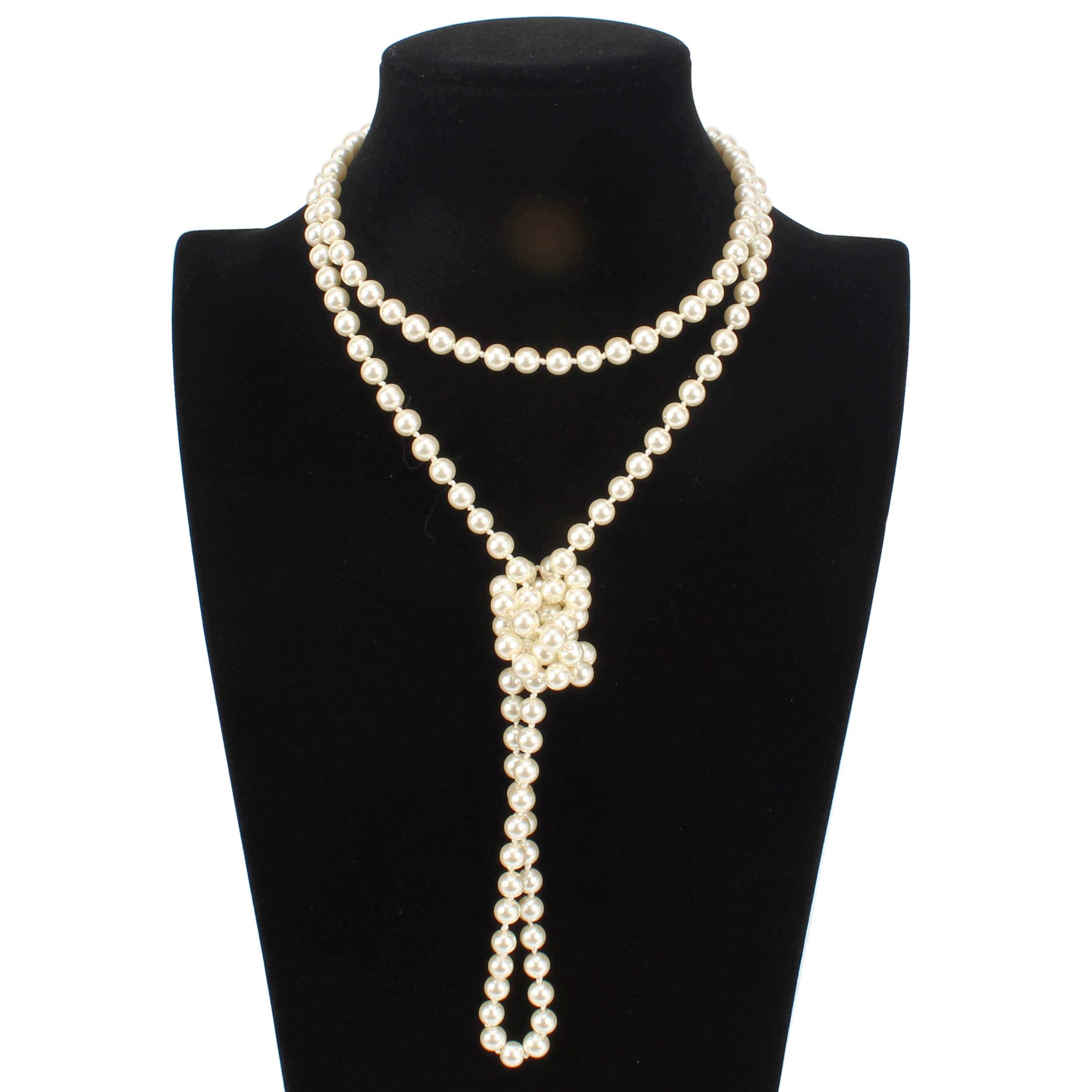 Flapper Pearls 1920s Faux Pearls Pendants Long Fake Pearls Necklace 58"(1piece) for Women Jewelry