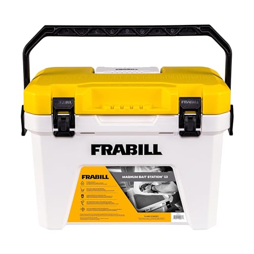 Frabill Magnum Bait Station 13 Quart Live Bait Well, White and Yellow