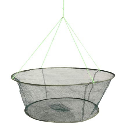 LikeFish Foldable Fishing Net Hand Casting Cage Crab Net for Minnows, Crab, Lobsters, Fishes (Small-Dia 31.5"/23.6")