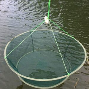 LikeFish Foldable Fishing Net Hand Casting Cage Crab Net for Minnows, Crab, Lobsters, Fishes (Small-Dia 31.5"/23.6")