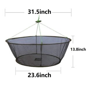 LikeFish Foldable Fishing Net Hand Casting Cage Crab Net for Minnows, Crab, Lobsters, Fishes (Small-Dia 31.5"/23.6")